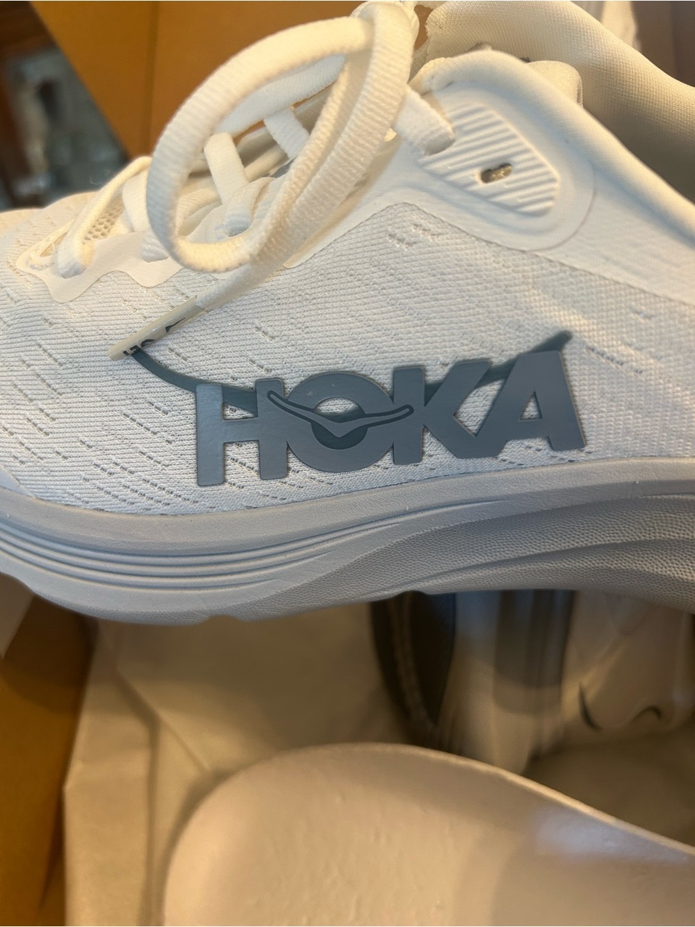 Hoka Women's White Athletic Running Shoes - Picture 2 of 4